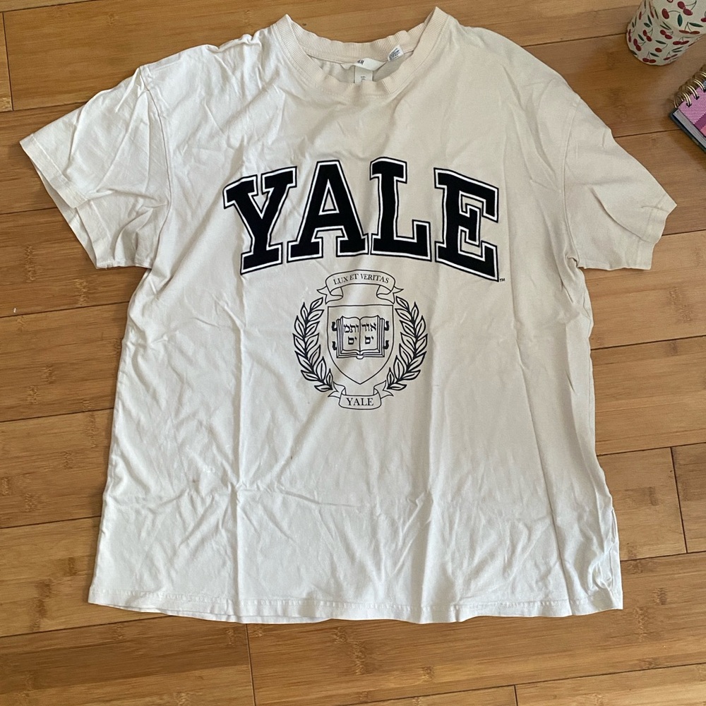 Yale Cream Oversized Varsity T-Shirt